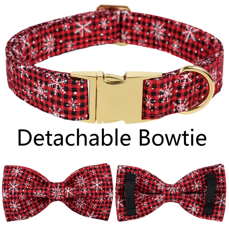 Unique Style Paws Red Christmas Dog Collar,  Christmas Dog Collar for Small Medium Large Dog