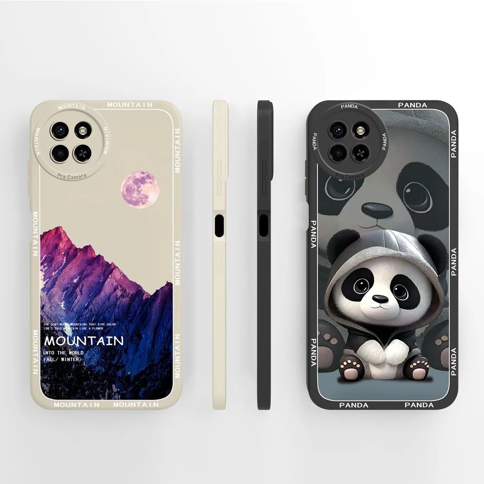 For Itel S23 4G Phone Case Back Cover Cute Panda Shockproof Matte Liquid Soft Silicone Fashion Design For Itel S 23 Funda Coques