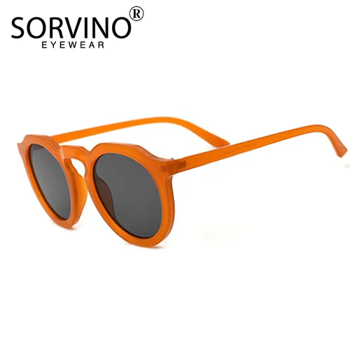 Imagen 2 del producto SORVINO-gafas de sol redondas estilo ojo de gato para mujer, de estilo Retro lentes de sol, de marca de lujo, diseño de los años 90, color naranja y Rosa, con espejo, SP326