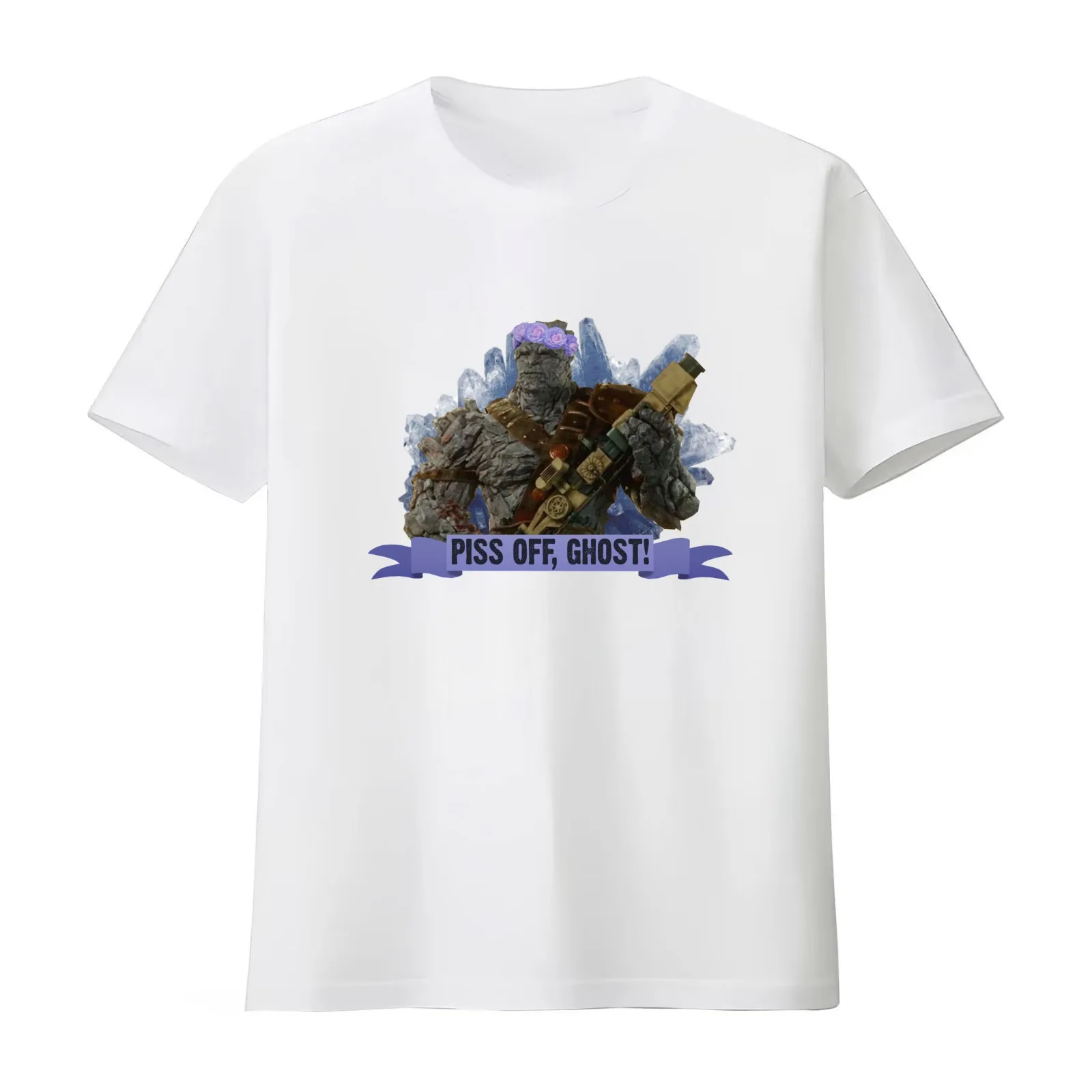 Piss Off Ghost! T-Shirt Summer Casual Cotton Tee Oversized Streetwear Tops Vintage Graphic Print Loose Fit Short Sleeve