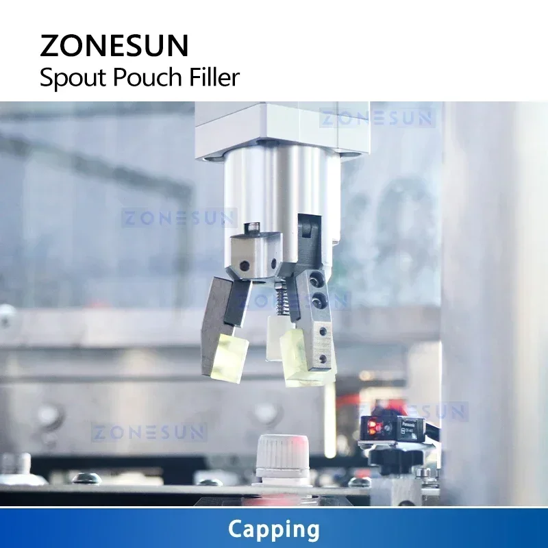 Zonesun bico bolsa saco de enchimento e tampagem máquina enchimento líquido capper monobloco doypack equipamento embalagem rotativa ZS-AFC12