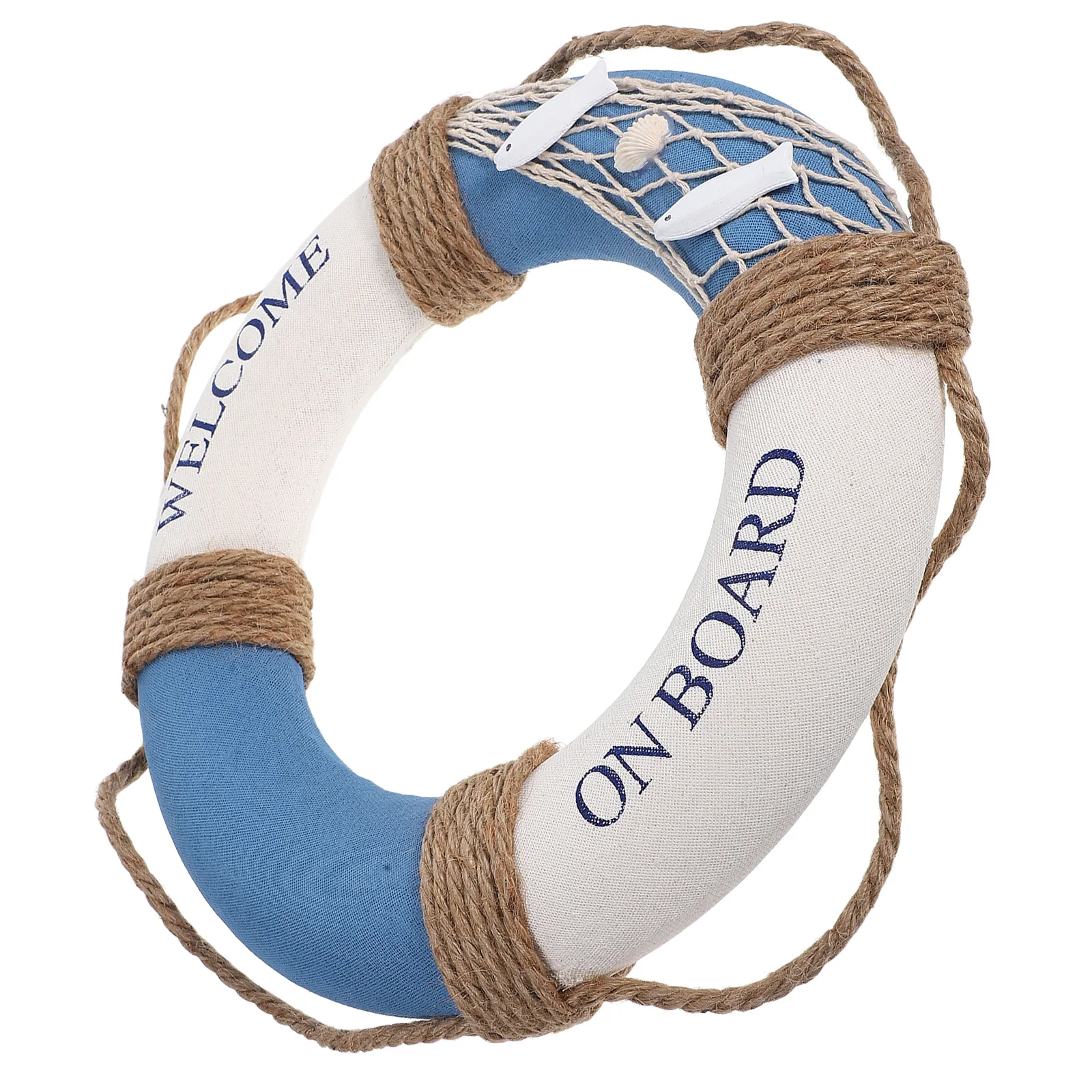

1Pcs Mediterranean Lifebuoy Decoration 30cm Hanging Sign Welcome Decoration for Restaurant Cafe Bar Door Wall Ornament