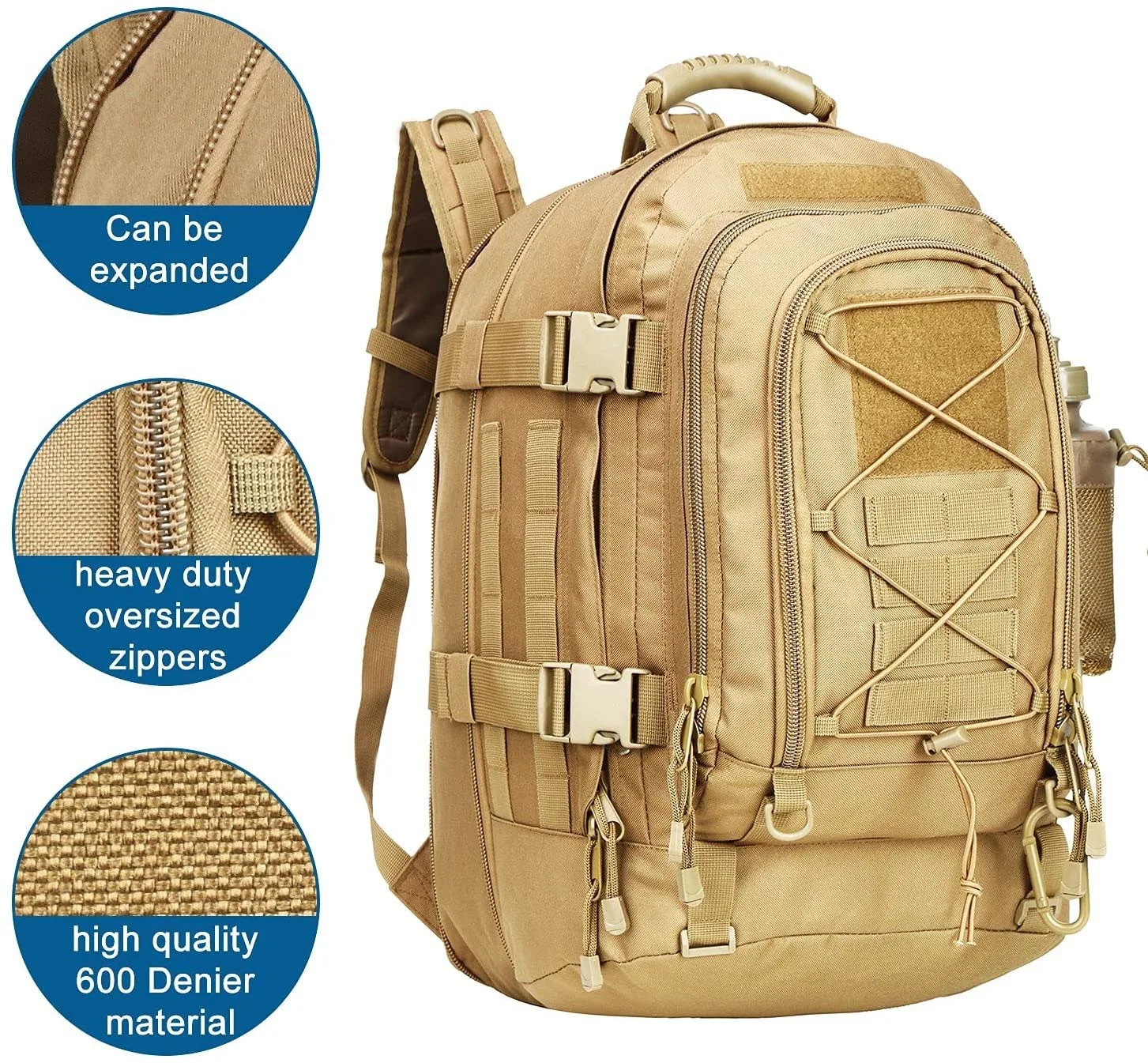 60L العسكرية التكتيكية على ظهره الجيش مول الاعتداء حقيبة الظهر السفر في الهواء الطلق المشي لمسافات طويلة الظهر التخييم الصيد mochila hombre #2