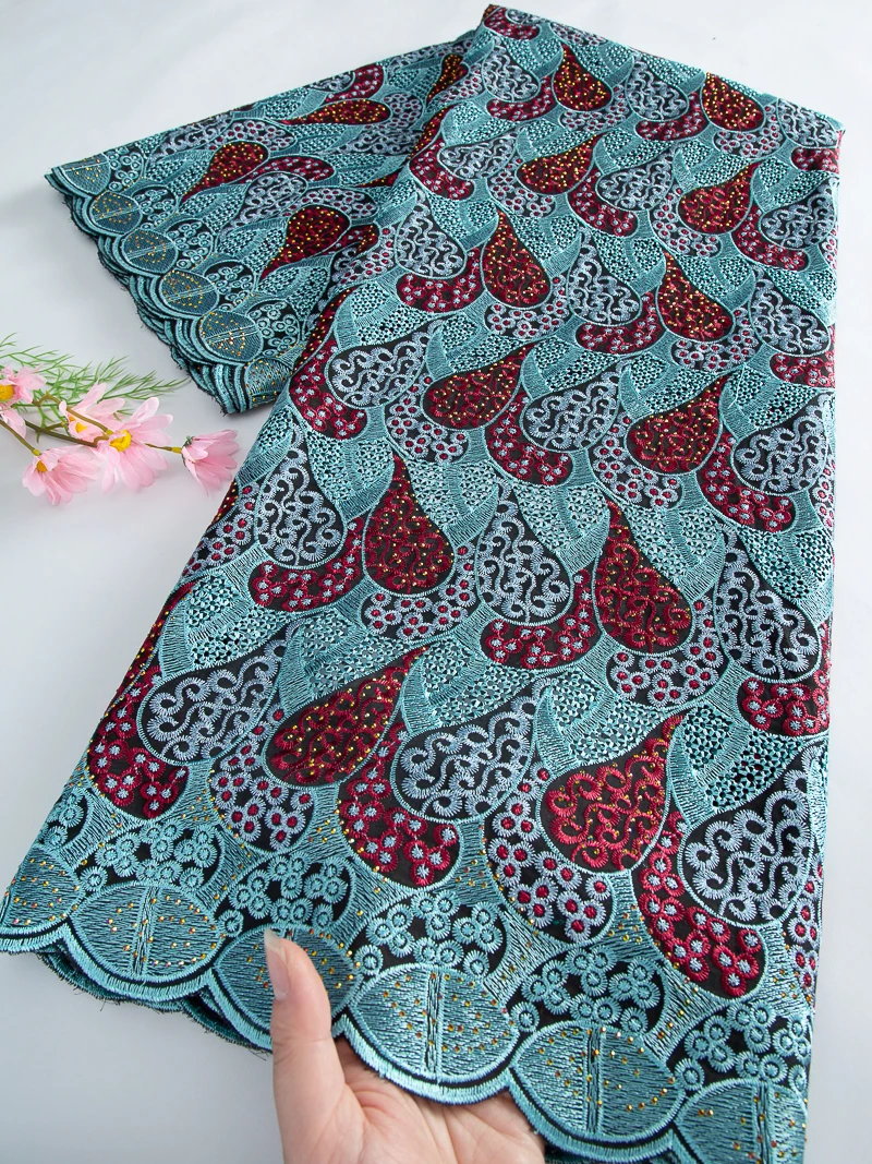 

Nigeria Cotton Dry Lace Fabric 2025 High Quality Swiss Voile Lace In Switzerland Lace Fabric For Women Evening Party Dresses Sew