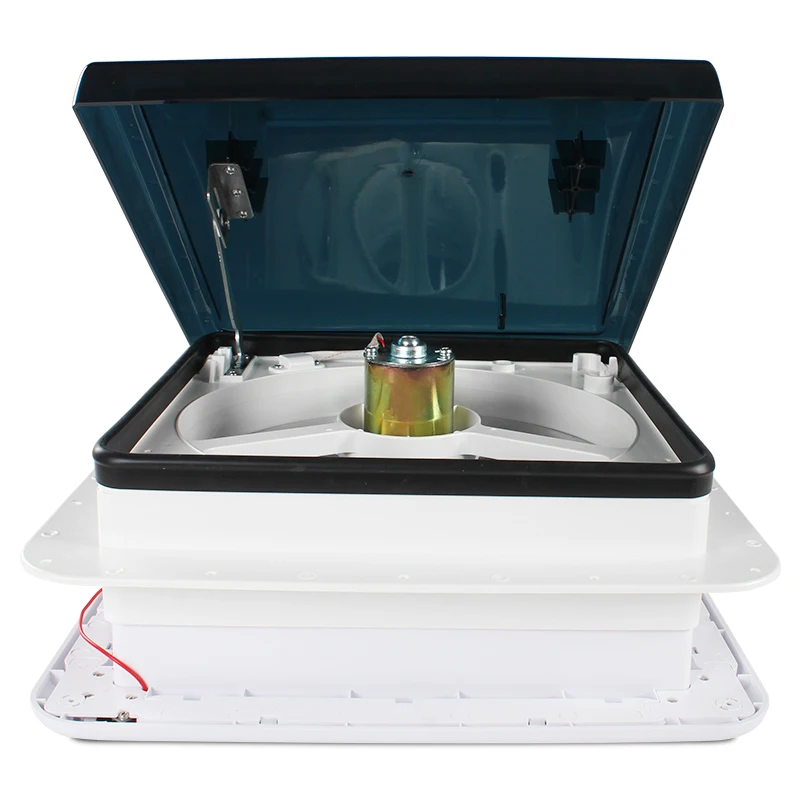 OEM 14 Inch 340 mm Manual Control 12V 3 Speed Adjustable with Light Emitting Diode Light UV Resistant RV RV Camper Vent