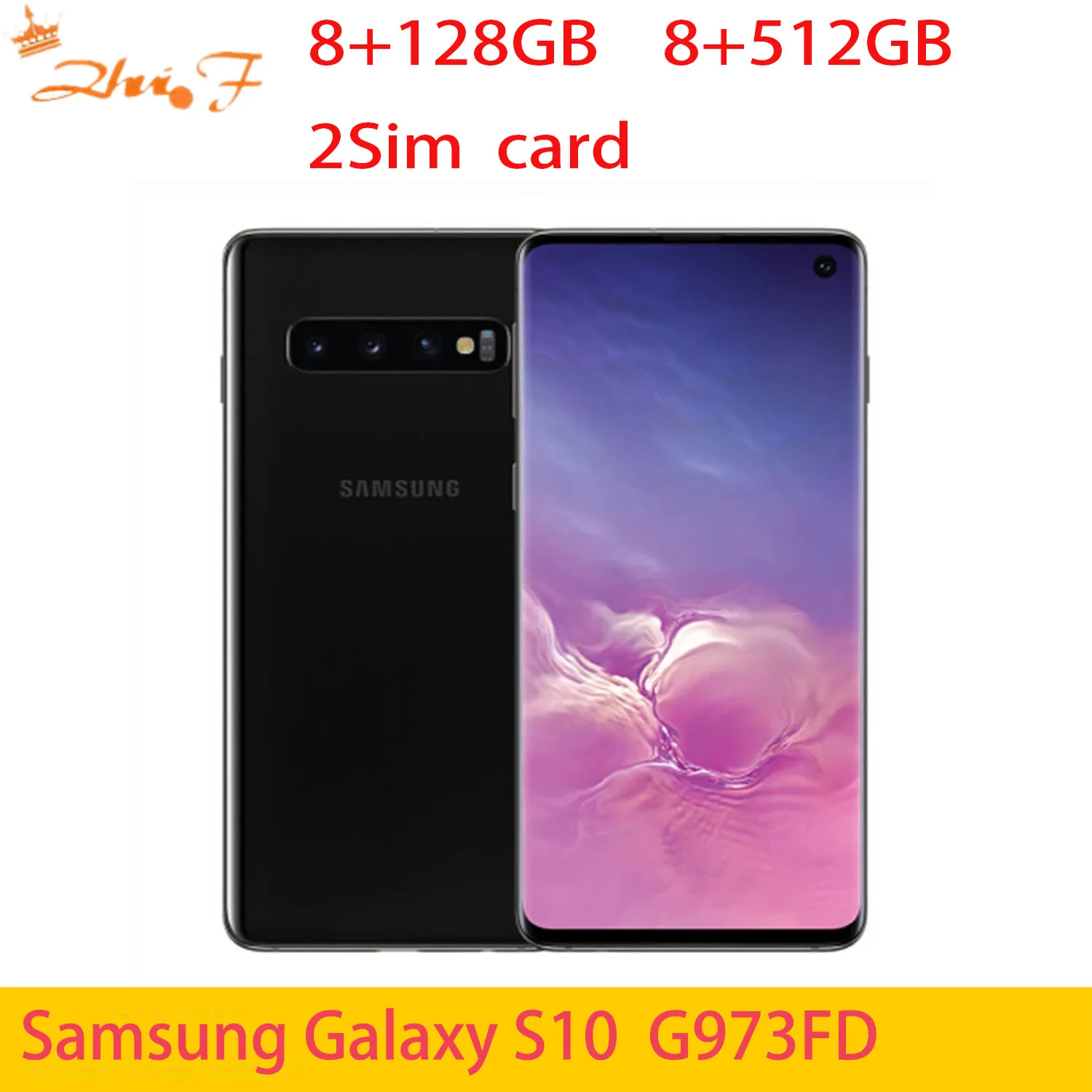 Samsung S10 Original Mobile Phone, Dual Sim Card, G973FD, G973F/D, 16MP and 12MP, 8GB RAM, 128GB ROM, NFC