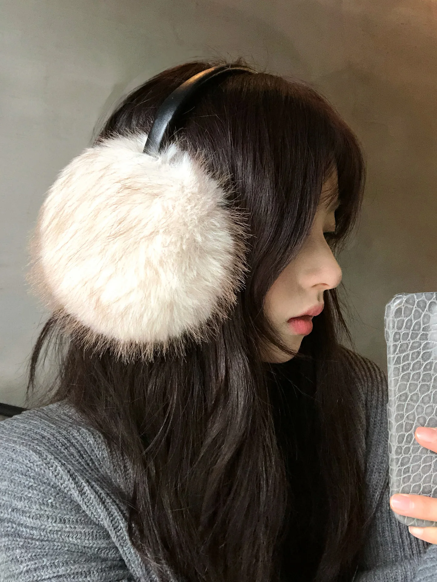 Korean Style Thickened Fluffy Ear Muffs Women's Winter Cycling Cold Proof Ear Covers Warm Protection against Cold Ears