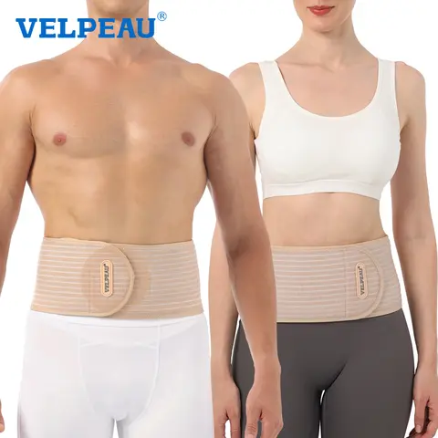 VELPEAU 배꼽 절개 및 배꼽 탈장 복부 바인더 지원용 탯줄 탈장 벨트(압축 패드 1개 포함)
