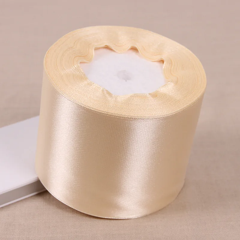 25 Yards 6/10/12/15/20/25/32/38/50/75mm Beige Polyester-Satinband für Hochzeits- und Partydekoration & DIY Geschenkverpackung – Detail 11