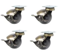 2/4pcs 2inch caster 50mm Bearing Capacity 30kg Black Trolley Wheels Caster Rubber Swivel Casters for Office Chair Sofa Platform