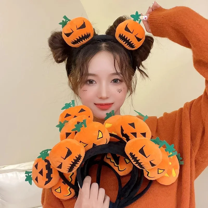 1/4pcs ZYFHTT Halloween Pumpkin Headband for Woman Fun Expression Hair Band Fashions Girls Party Cosplay hair hoop