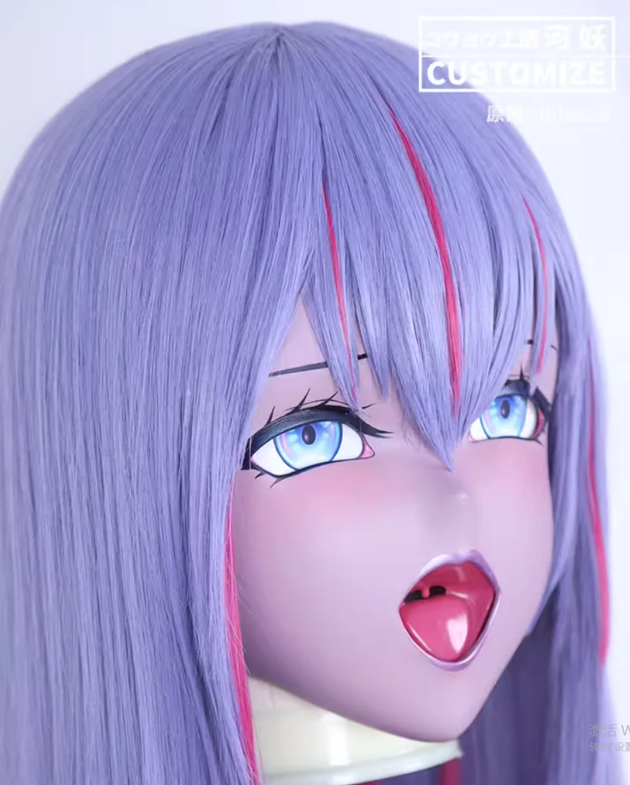 C-58-77 dostosuj całą głowę żywica Cartoon Cosplay japońska postać Anime do odgrywania ról Crossdress maska Kigurumi z tylną skorupą