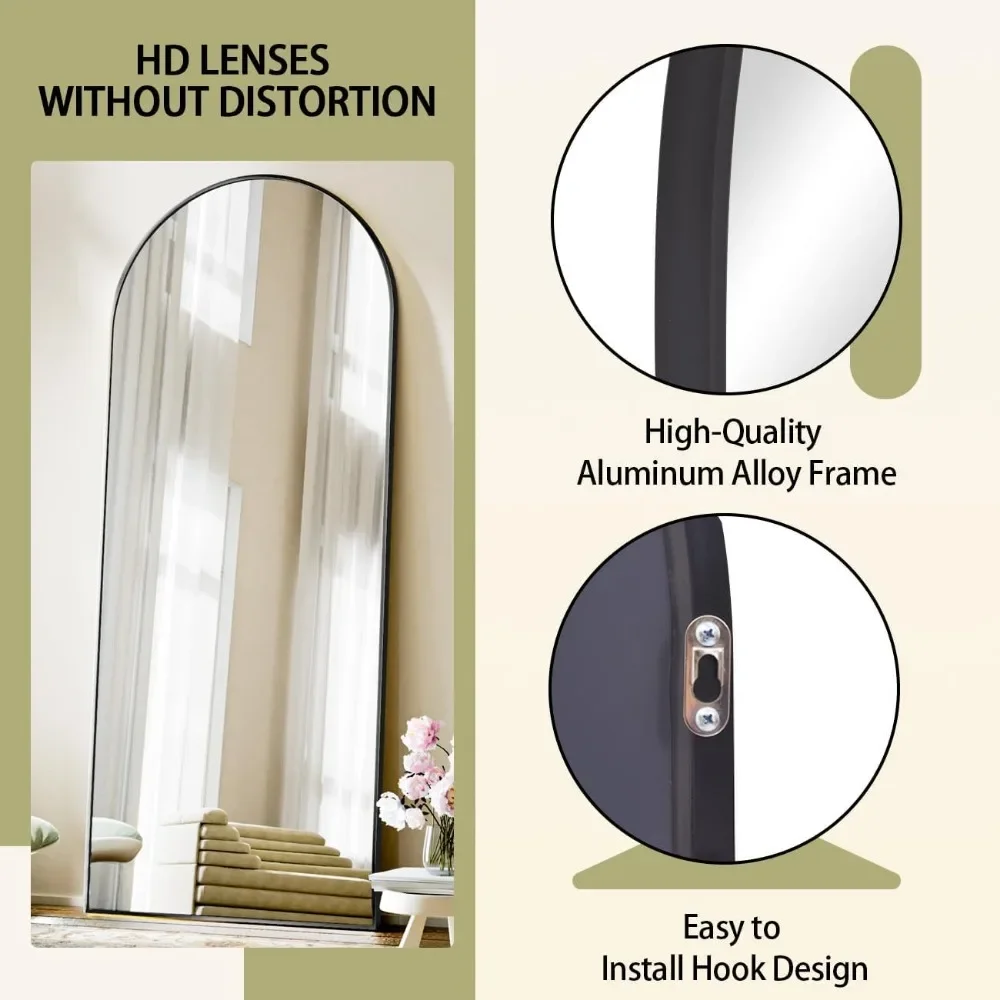 Arch Full Length Mirror, 71"x26" Floor Mirror with Stand Hanging or Leaning,  Full Body Mirror for Bedroom, Dressing Room