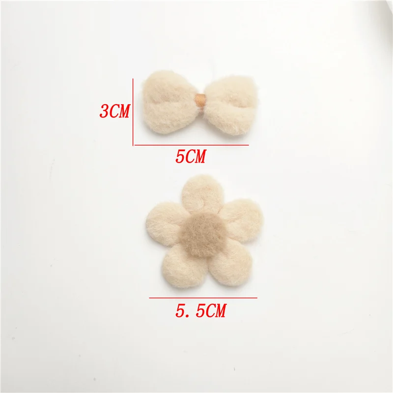 16Pcs Felt Flower And Bowknot Padded Applique For DIY Handmade Hair Clip Hat Crafts Patches Decor Ornament Clothing Accessories