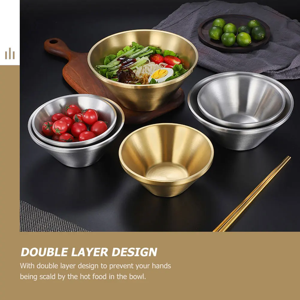 

Anti-scald Soup Bowl Double Layer Dessert Cold Noodle Decorative Camping Bowls Ramen Holding