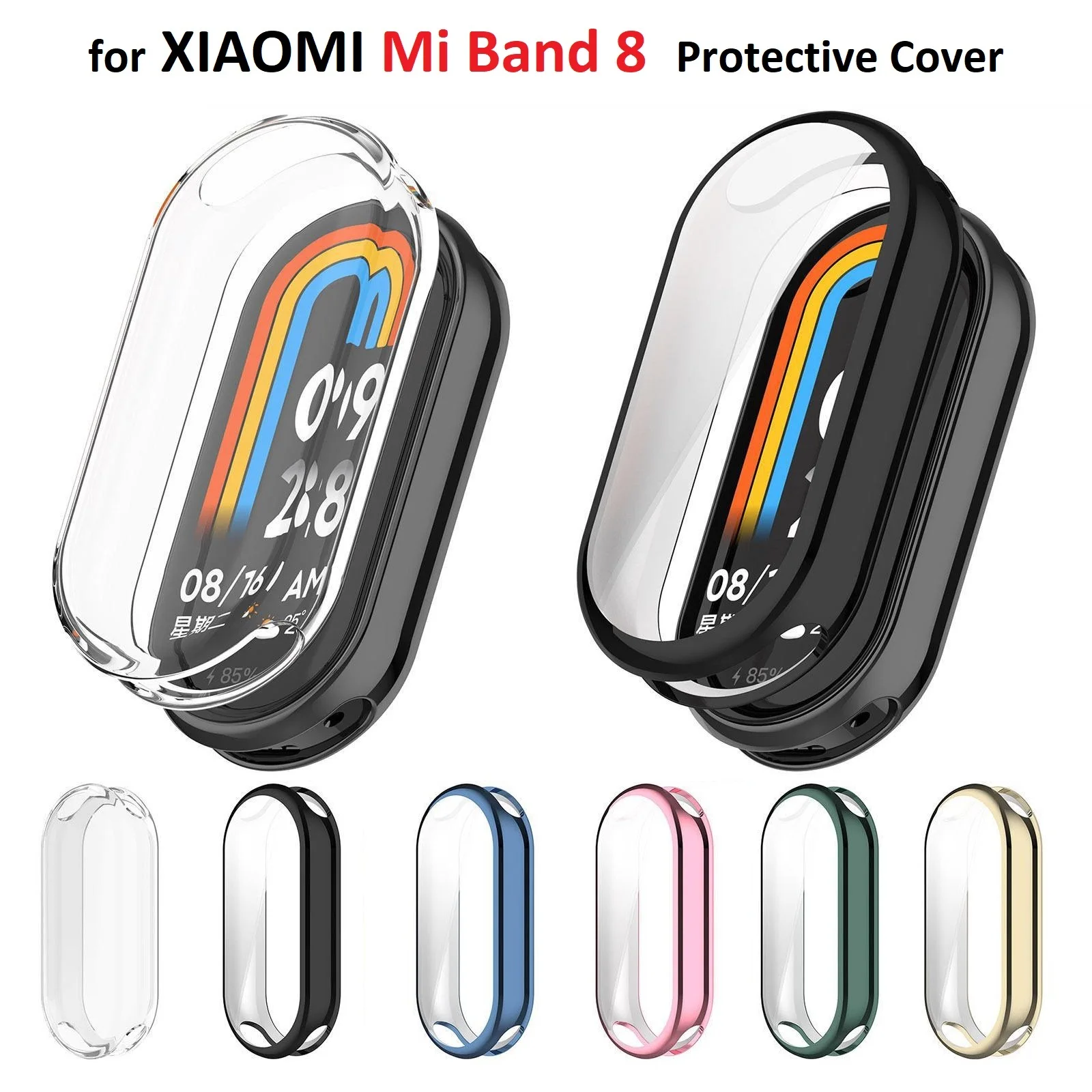 

30PCS Protective Case for Xiaomi Mi Band 8 Smart Wrist Watch Miband 8 Soft TPU Full Screen Protection Cover Protector Shell