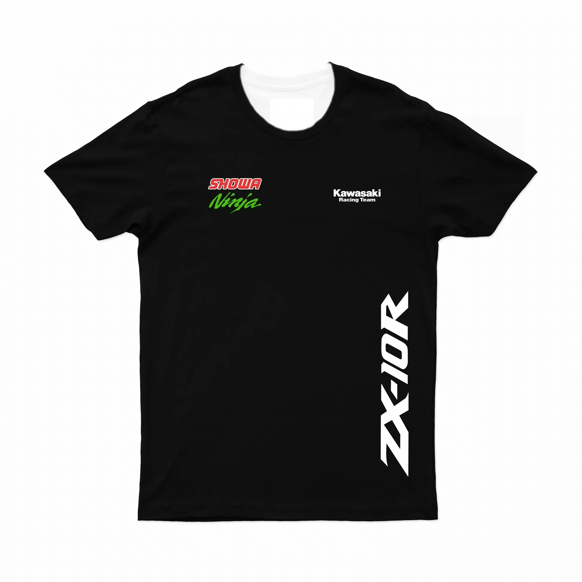 

Kawasaki Мотоциклетные гонки Zx10r с принтом Team Мужчины Женщины Футболка с круглым вырезом и короткими рукавами Свободные мотобонаты Винтажные топы для мотокросса