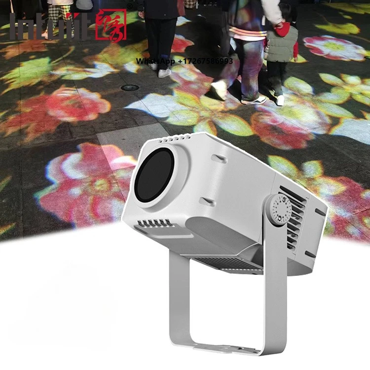 LED 120W Outdoor IP65 Gobo Projector Lighting 7-Color Temperature Aluminum Alloy DMX512 Advertising