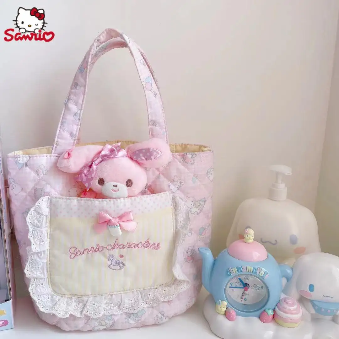 Witaj kotek Kawaii Sanrio z bawełnianą kolekcją podręczna torba wygodna torba do przechowywania podręcznego przechowywania wielofunkcyjna