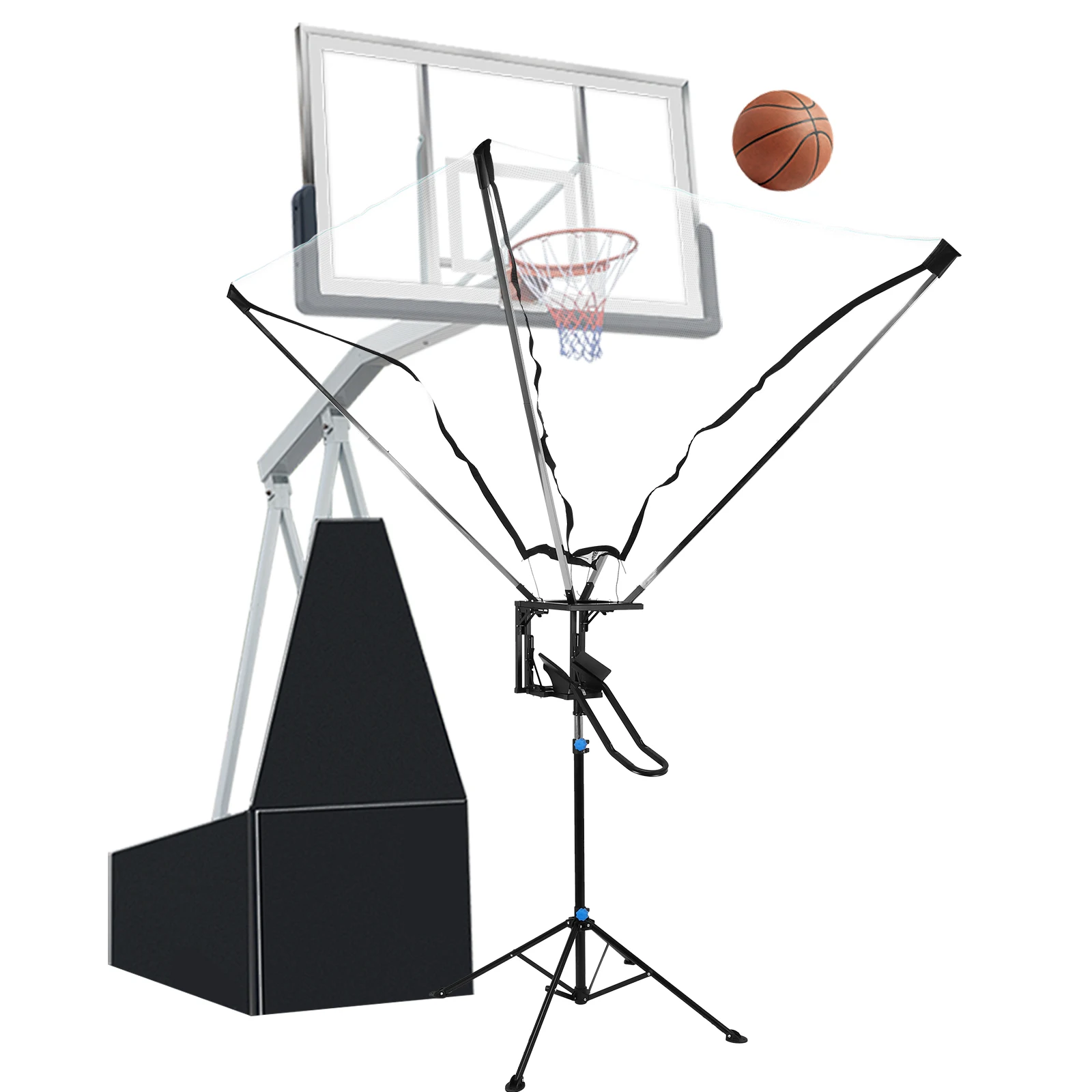 

Basketball Shot Trainer Rebounder with 180° Rotating Track Easy Assembly with Net Return System for Continuous Solo Practice