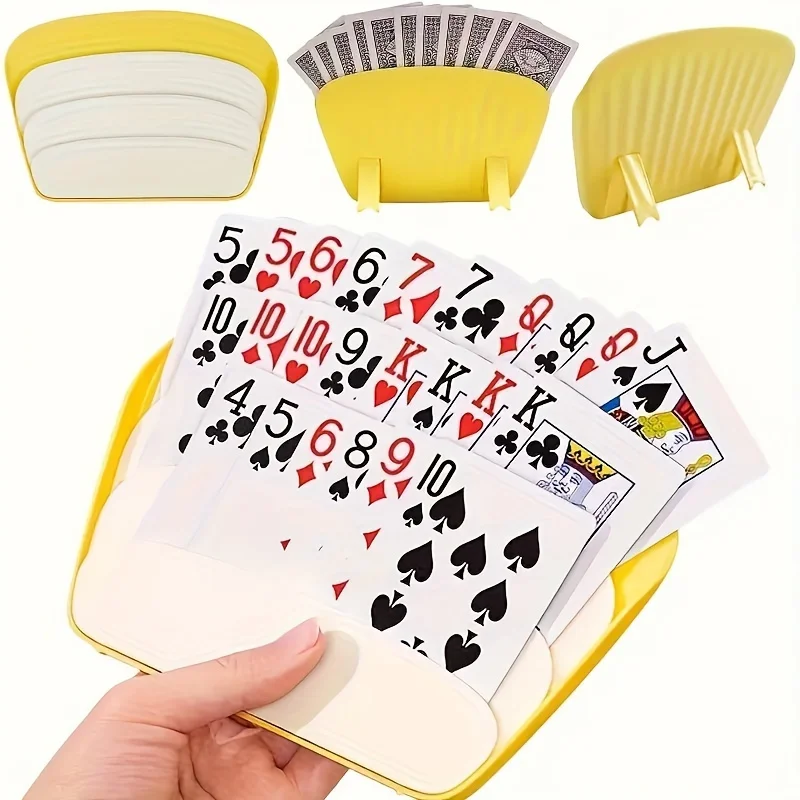 

4-Piece Playing Card Sleeve Set - Suitable for Playing Cards, Poker Parties, and Family Game Nights (Yellow - 4-Piece Set)