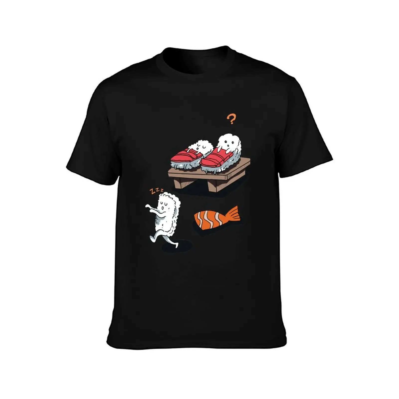 Sleep Walking Sushi Japanese Food T-Shirt, Summer Casual Cotton Tee, Oversized Streetwear Tops, Vintage Graphic Print
