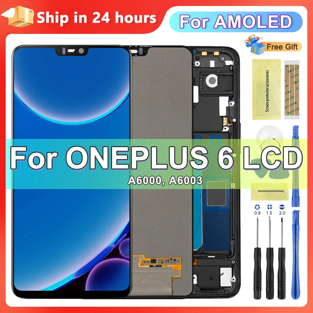 

6.28'' Original For OnePlus 6 A6000 A6003 LCD Display Touch Screen Digitizer Display Replacement Assembly For 1+6 Replacement