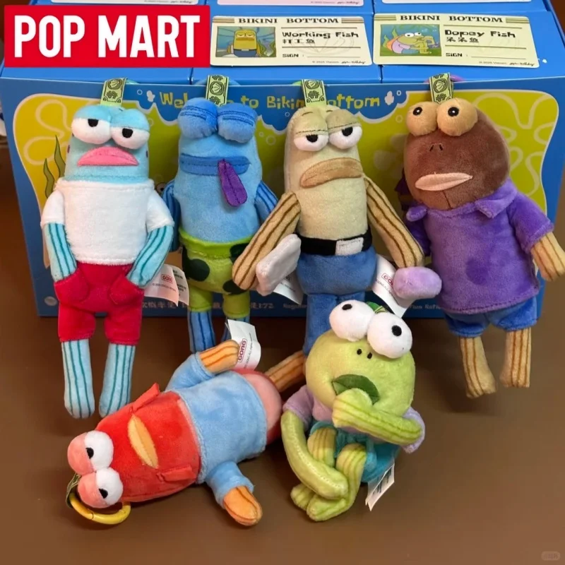 الأصلي صندوق أعمى Popmart سبونجبوب سكوير بيكيني القاع سلسلة المقيم صندوق غامض مضحك دمية قلادة اللعب مفاجأة Gif #1