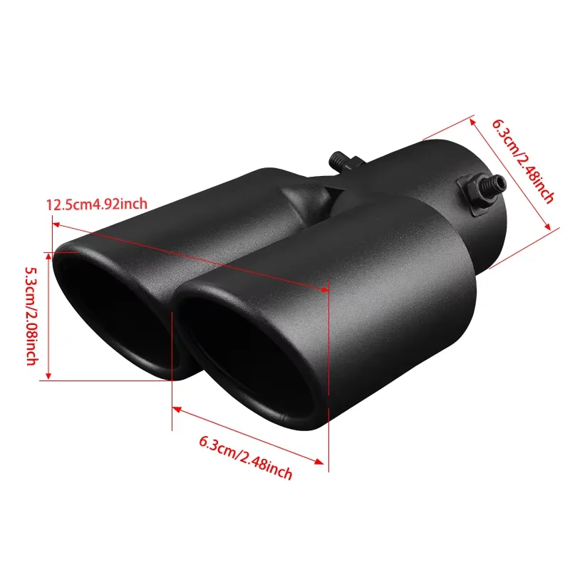 1 stücke Universal Auto Dual Outlet Auspuff Spitze Edelstahl Schwarz Auspuff Tipps Schalldämpfer Schwanz Doppel Rohr Rohr Tipps Auto zubehör