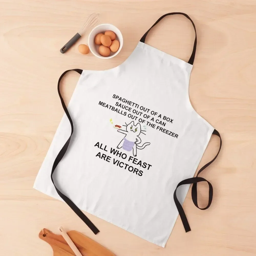 

all who feast are victors Apron Kitchen on the wall Chef Uniform For Men Cute Kitchen Accessories kindergarten teacher Apron
