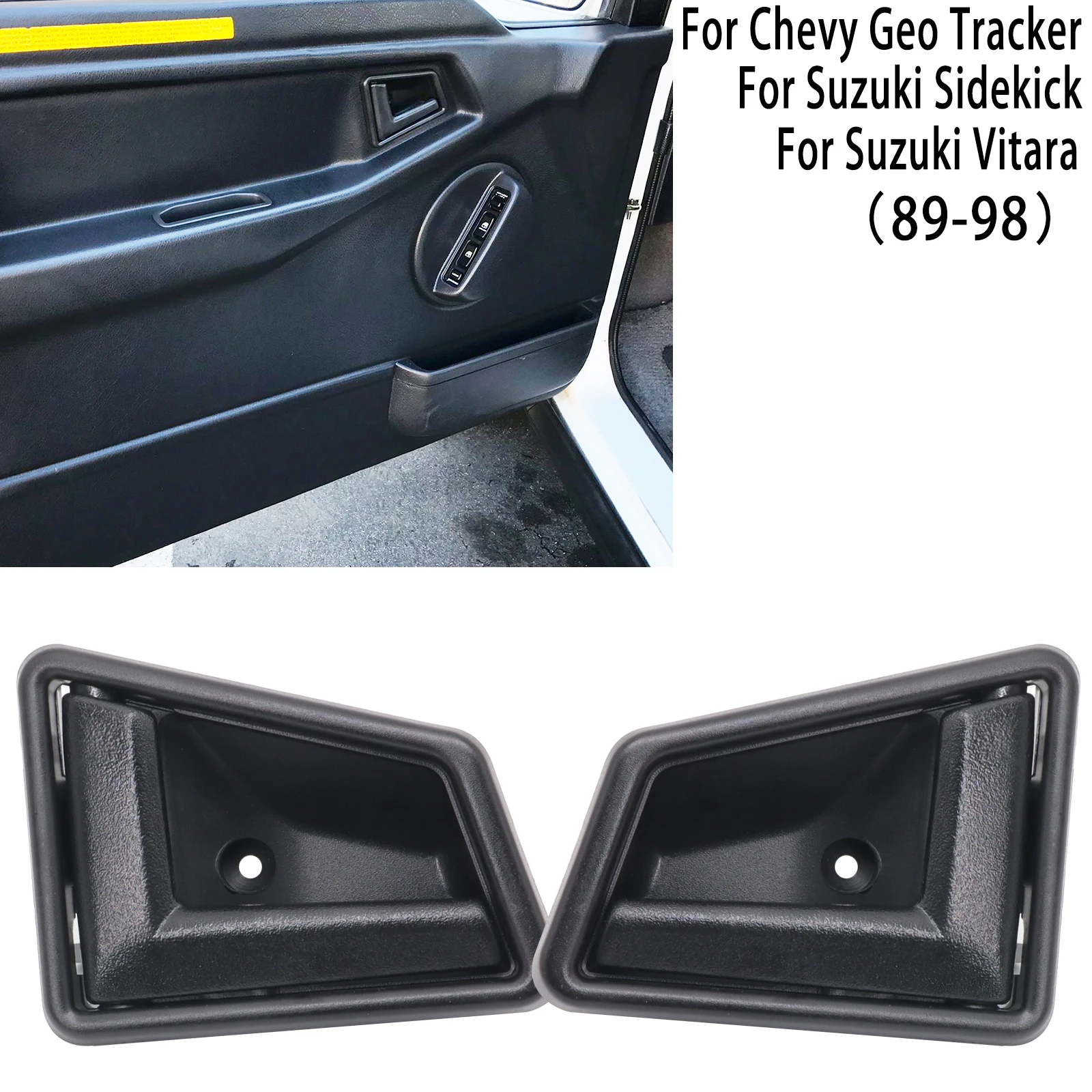 

2Pcs Car Door Handles Set Front Side For Chevy GEO Tracker Suzuki Vitara 1989-1998 Black Interior Car Accessories