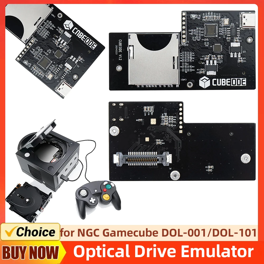 

CUBEODE V1.2 Optical Drive Emulator Upgraded Replace Original DVD Drive Optical Drive Emulator for NGC GameCube DOL-001/DOL-101