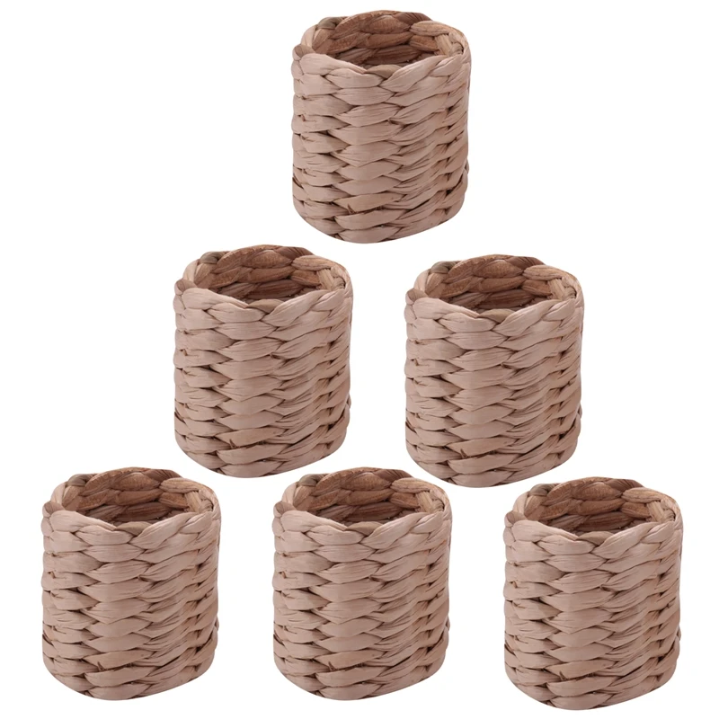 Napkin Rings,Water Hyacinth Napkin Holder Rings - Rustic Napkin Rings For Birthday Party, Dinner Table Decoration