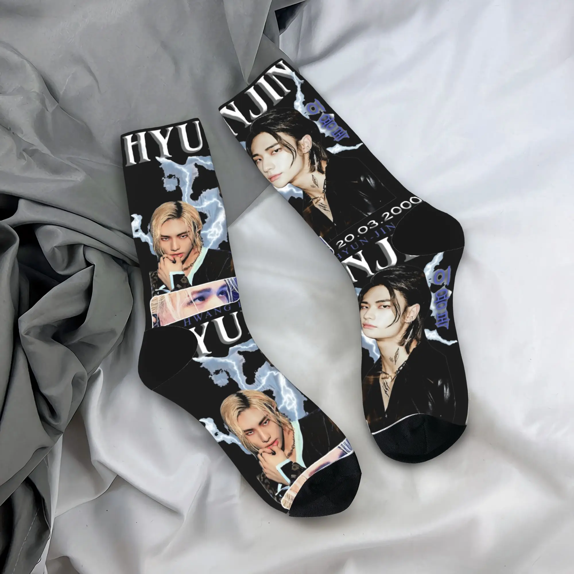 

Мужские носки Hyunjin, корейские поп-носки, дышащие носки с защитой от пота, осенние элегантные носки для скалолазания