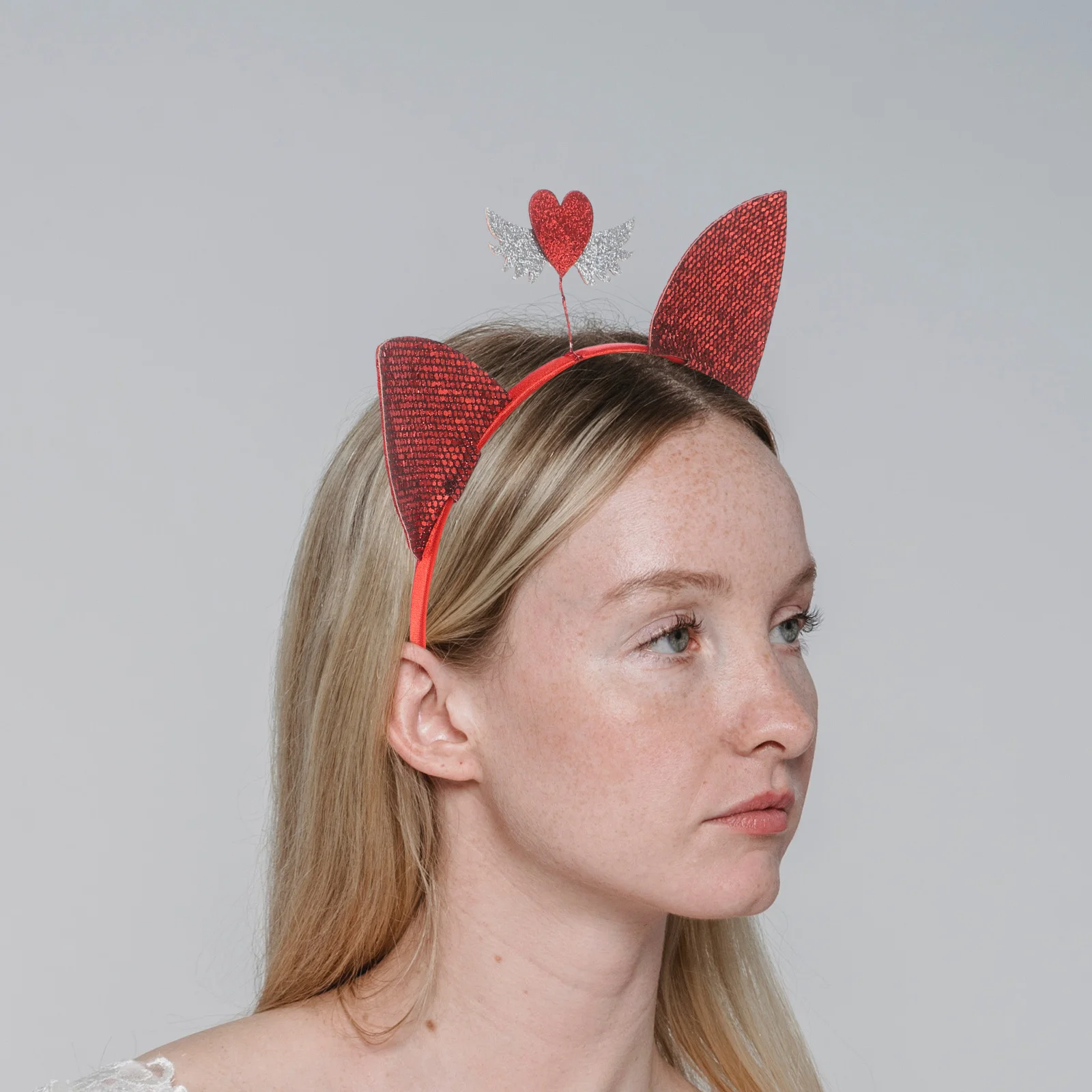 قطعتان من عصابات الرأس على شكل قلب من القماش لإكسسوارات شعر الحفلات للبالغين في عيد الحب وأعياد الميلاد والمناسبات مجموعة ممتعة يمكن ارتداؤها #3