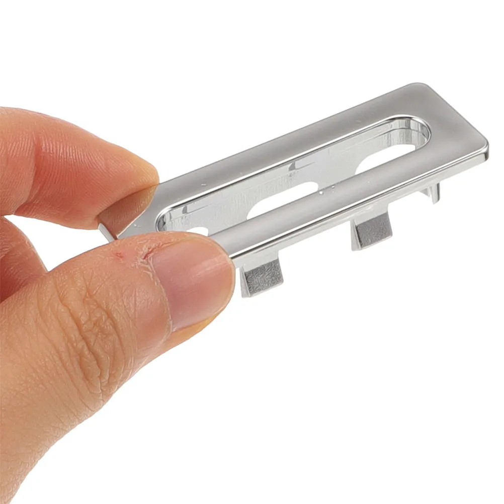 

2 Pcs Basin Overflow Cover Silver Plastic Sink Trim Bathroom Insert Decorative Durable Elegant Design Universal Fit Wash Area