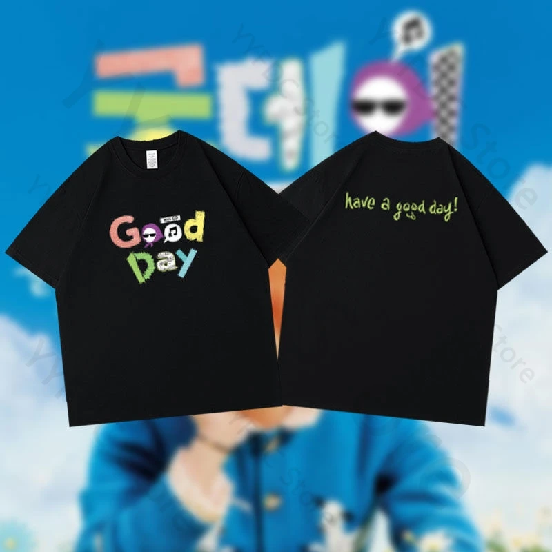 

Футболка G Dragon Good Day Kpop Fashion Топы с буквенным принтом для женщин и мужчин Высококачественная хлопковая футболка с короткими рукавами G-dragon GD Same T-shirt