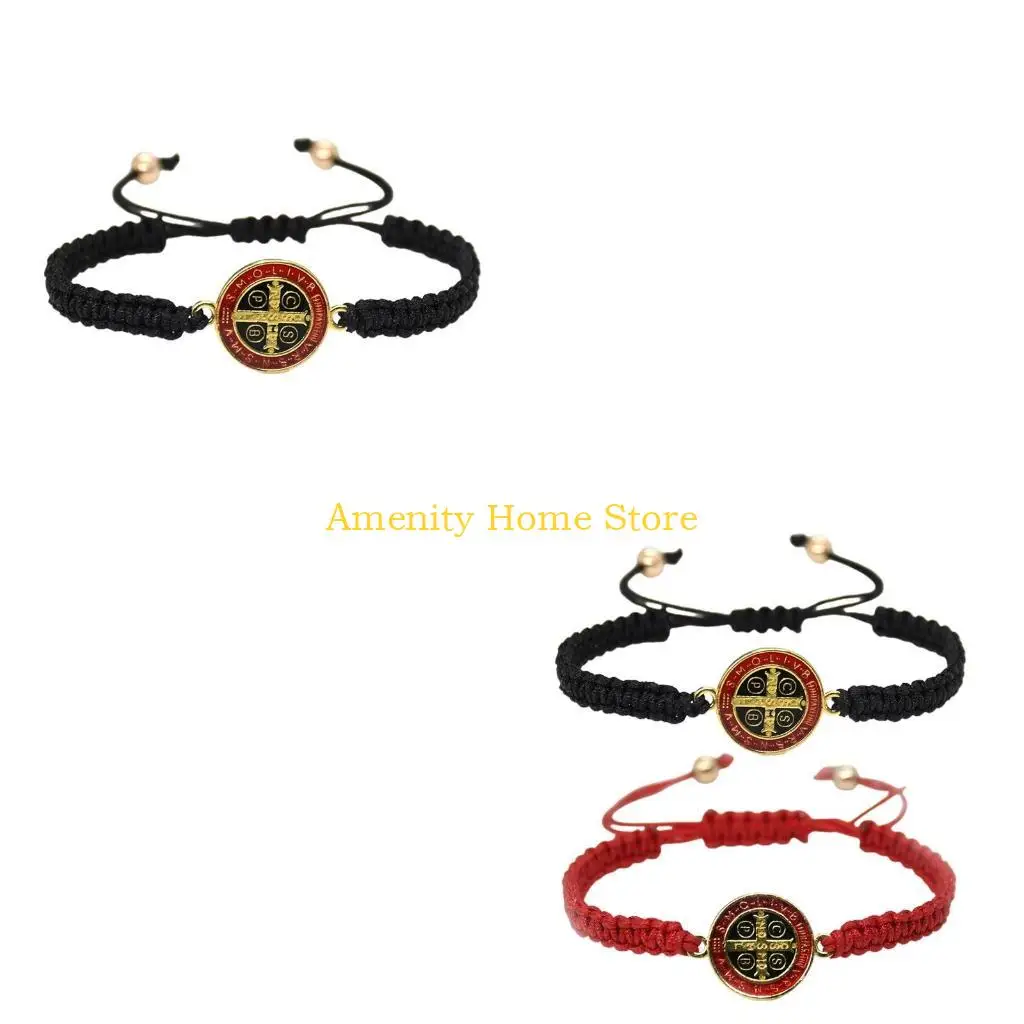 F26C Chinese Knot Red String Attract Luck Wealth Bracelet Ancient Coin Wristband for Women Men Hand Accessory Feng Shui