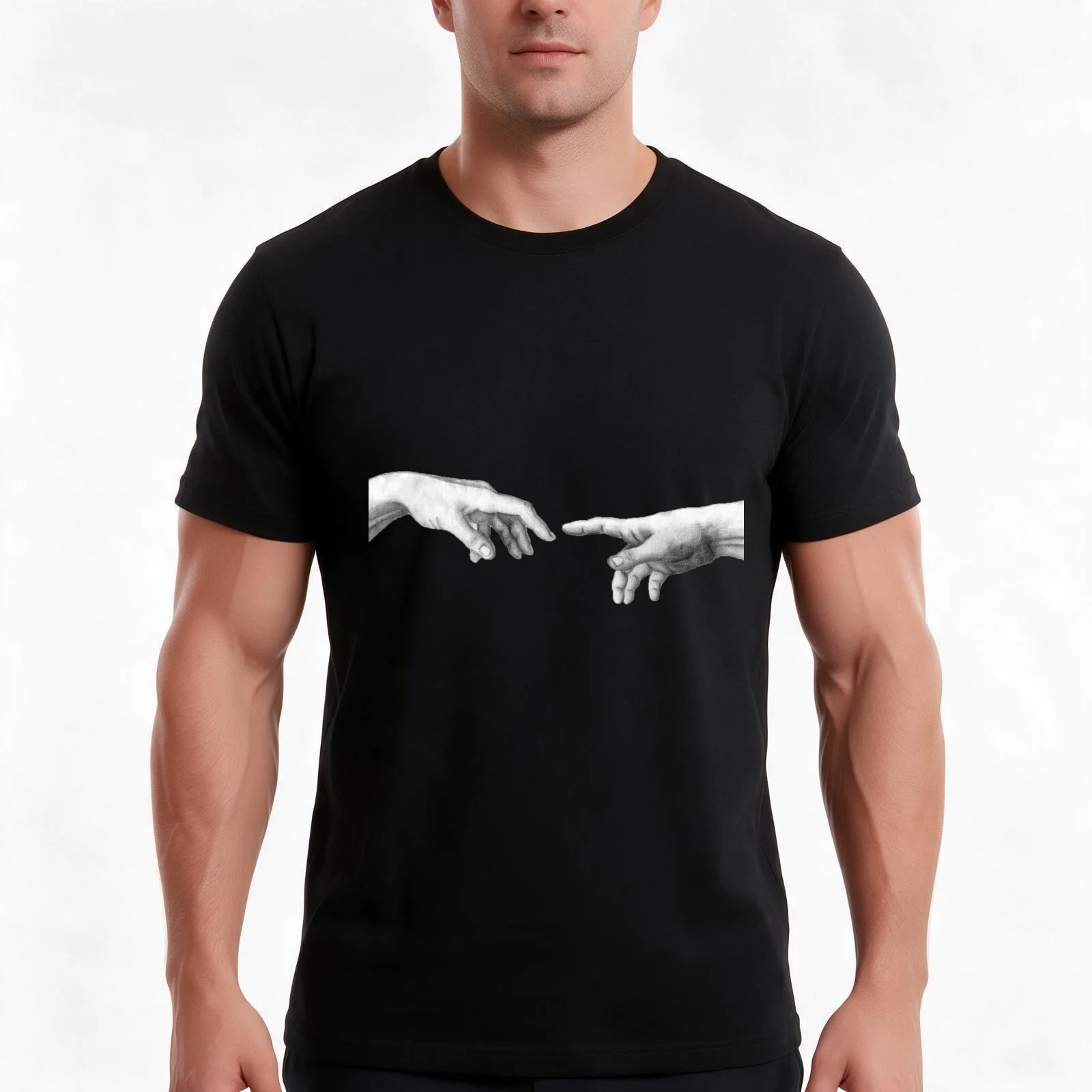 Da vinci wisdom hands T-Shirt Summer Casual Cotton Tee Oversized Streetwear Tops Vintage Graphic Print Unisex Men Women