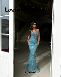 Aso Ebi Crystals Mermaid Prom Dress Shiny Sequined Beaded Evening Dress Arabic Party Second Reception Birthday Dresses Wedding