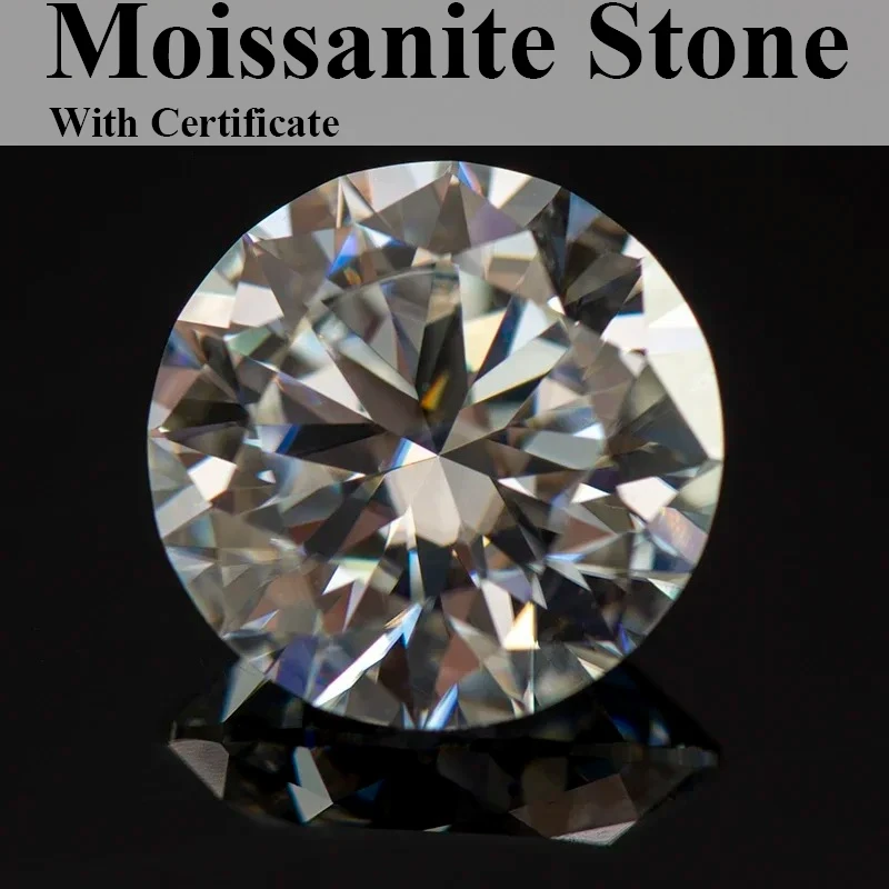 

NEW Moissanite Stone Round Shape 8 Hearts and 8 Arrows D Color Vvs1 0.1-12CT Lab Grow Gemstone for Jewelry Making with Repor