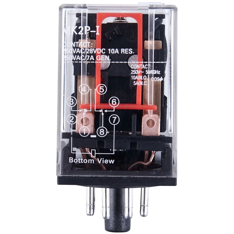 DC 12V Coil 10A 240VAC 28VDC DPDT Electromagnetic Relay JQX-13F2Z & AC 220V/230V Coil Voltage PCB Power Relay 8 Pins