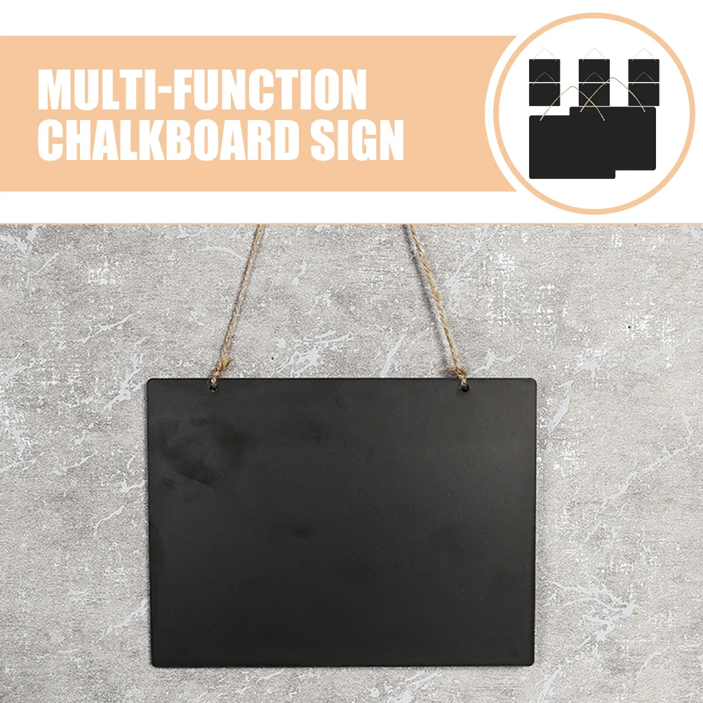 8Pcs Wood Message Board Hanging Chalkboard for Writing Notes Messages Display Chalkboard Sign for Office Cafe Home Organization