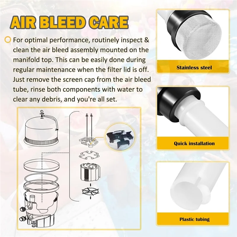 

A19F-190092 Internal Air Bleeds Assembly For FNS Plus Pool And Spa D.E. Filter Replacement Vertical Grid Filter