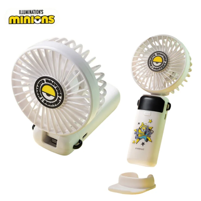 Genuine Minions Portable Rechargeable Multi Functional Handheld Electric Fan Multi Functional Phone Holder Summer Must-Have