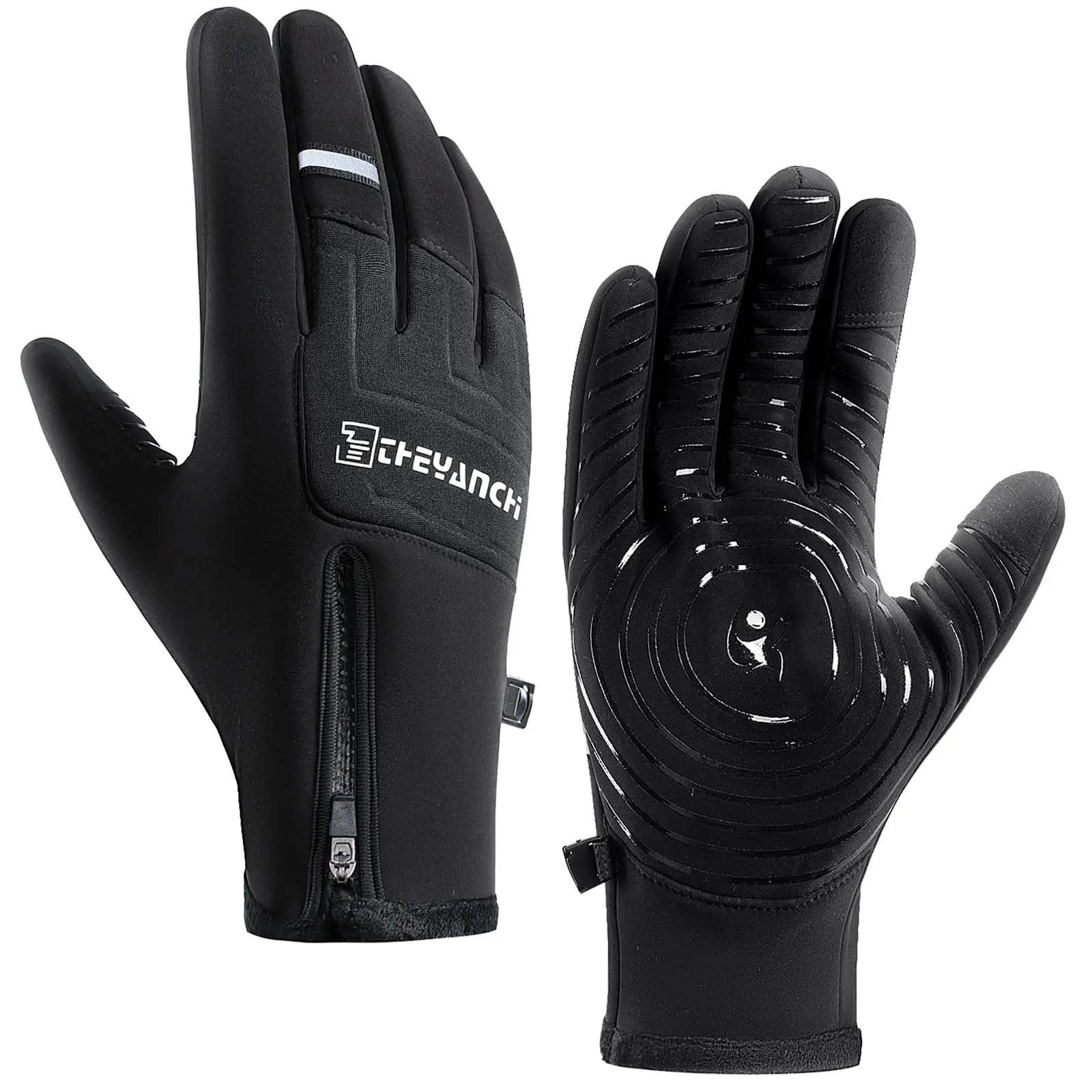 1 Pair Men's Winter Thermal Riding Gloves - Windproof Touchscreen Warm Gloves for Cycling, Skiing, Driving, Motorcycle Gloves