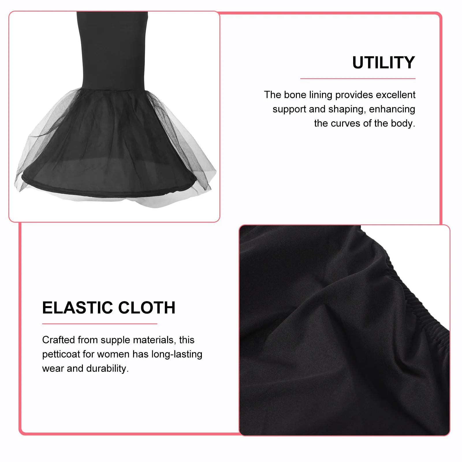 

Petticoat Bone Lining for Women Wedding Dress Underskirt Bridal Mermaid Skirt Formal Event Petticoat for Women