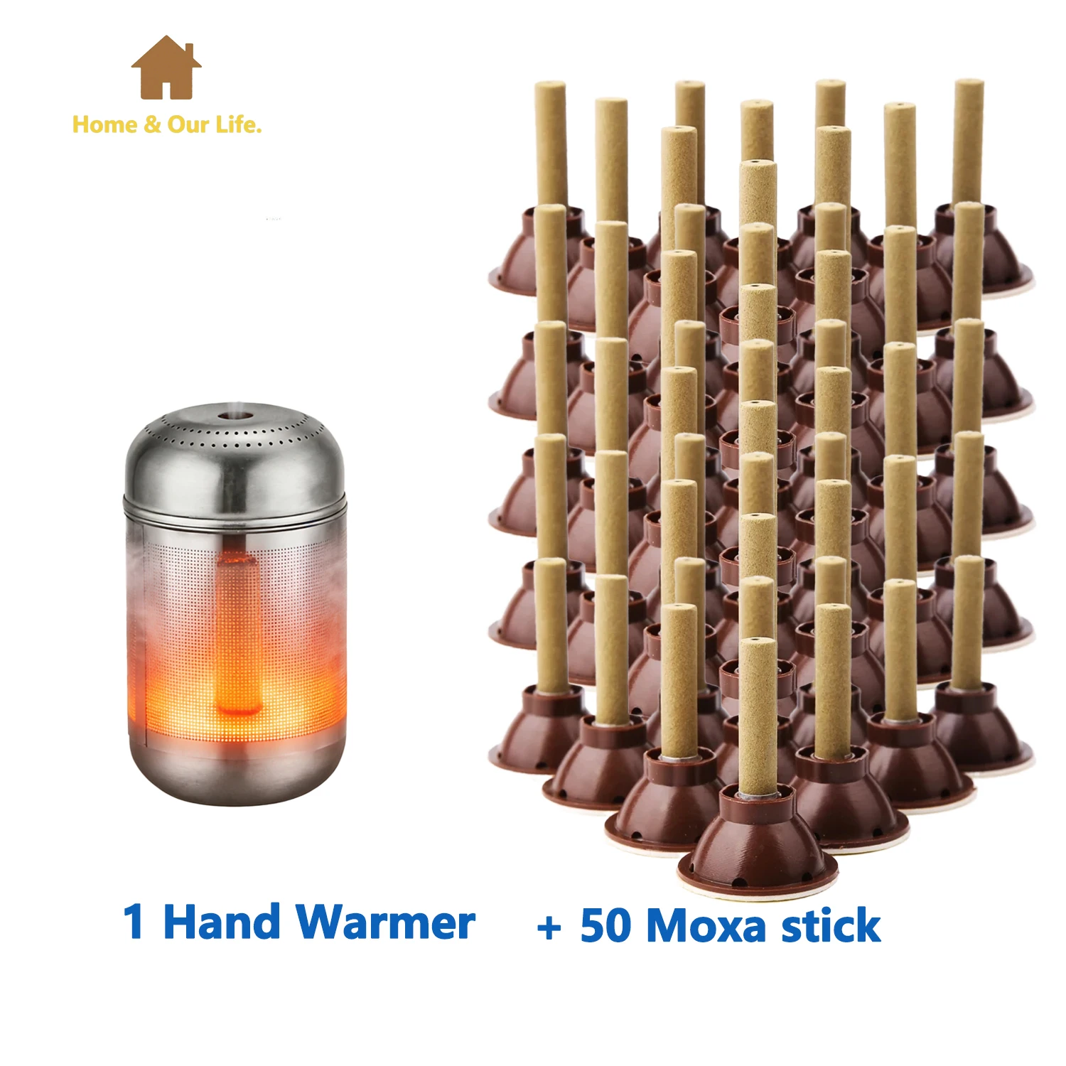 

Hand Warmer with Real Mugwort - Traditional Chinese Moxibustion Heater, Stainless Steel Portable Warmers for Hands,