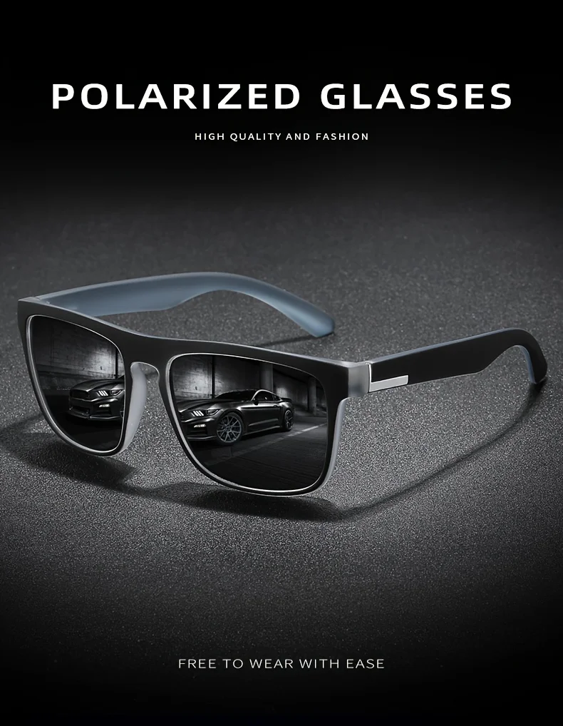 3Pcs Fantasie Gradienten Mutipcolor Quadrat Polarisierte Sonnenbrille AntiGlare UV400 Gläser Sommer Party Fahren Angeln Weihnachten Geschenk – Detail 4