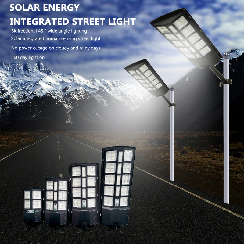 Waterproof Remote Control Solar Street Light with Motion Sensor, All in One, 100W, 200W, 300W